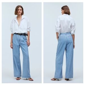 Madewell The Harlow Wide-Leg Jean Airy Denim Edition benicia wash Airy Size 28